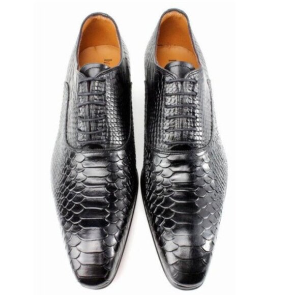 George Black Crocodile Printed Calfskin Oxford main image 7